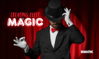 A magician tipping his hat on a stage symbolizes small fleet managers juggling many roles and responsibilities while creating order, structure, and smoother workflows behind the scenes.