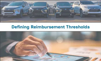 Remix of financial photo and row of cars.