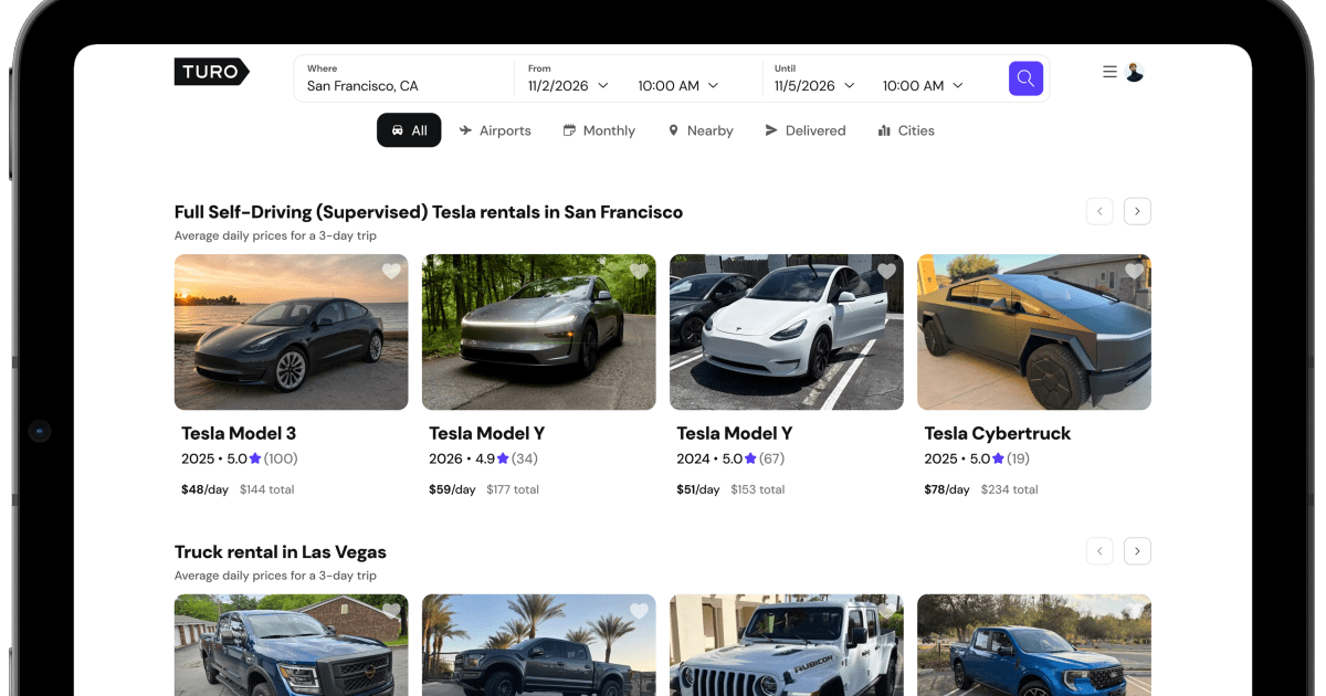 Turo and Tesla Take the Next Step Toward Autonomous Car Rentals