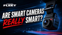 Thumbnail with bold text reading “Are Smart Cameras Really Smart?” alongside a close-up of a vehicle dash cam with a futuristic digital background.