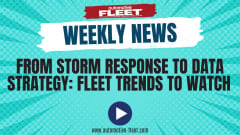 An AF news recap thumbnail with red and black text representing storm response and leadership updates in the fleet industry. 