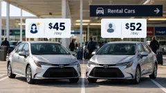 Two identical rental cars, two different prices