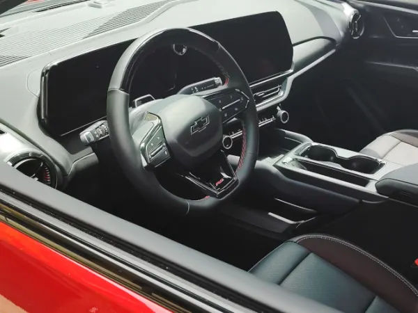 View through side window of driver's area.