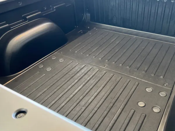 A close up of the trunk bed.