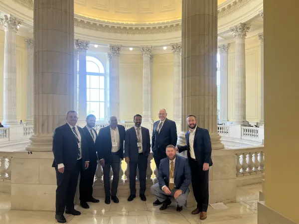 Group stands in Capitol Rotunda