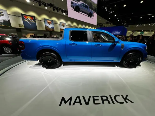 Photo of Ford Maverick display at 2024 LA Auto Show.