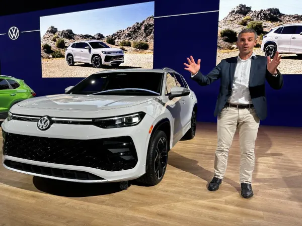 Photo of VW Tiguan being introduced at 2024 LA Auto Show.