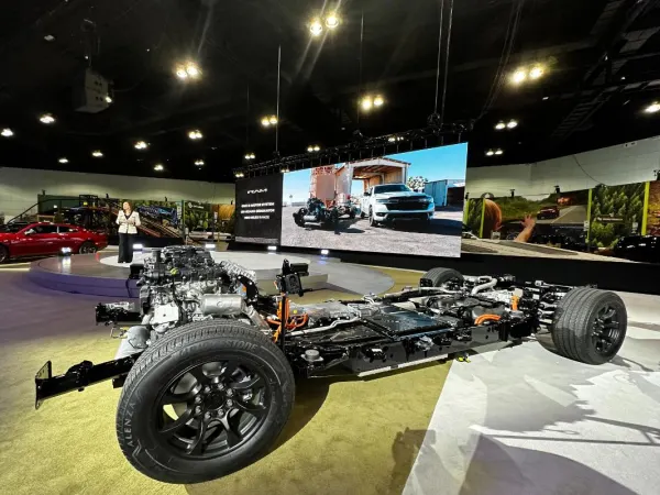 Photo of Ram Charger chassis at LA Auto Show.