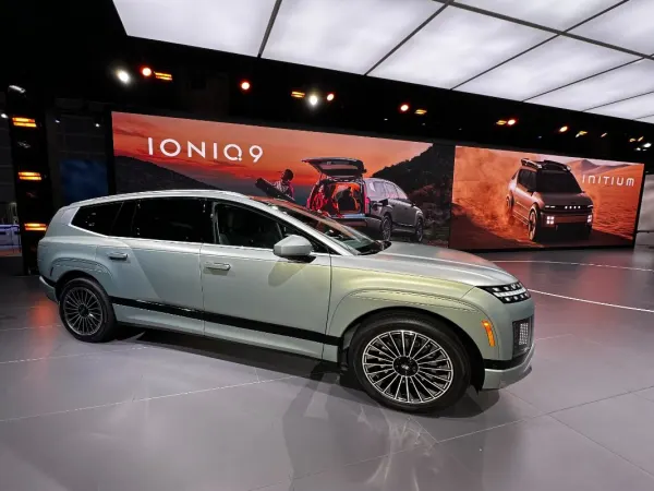 Photo of Hyundai Ioniq 9 display at 2024 LA Auto Show.