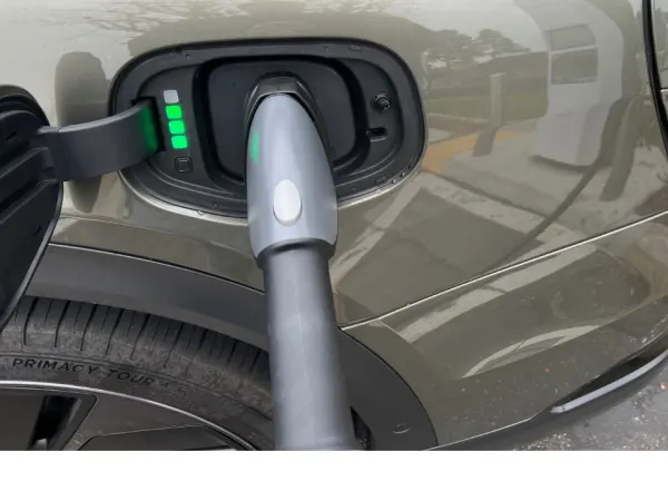 Close up of charging plug.