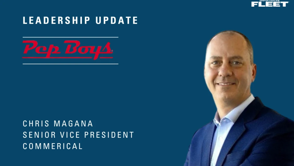 A headshot of Chris Magana signified PepBoys new leadership update.