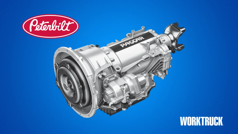 Paccar TX-8 automatic transmission on blue background