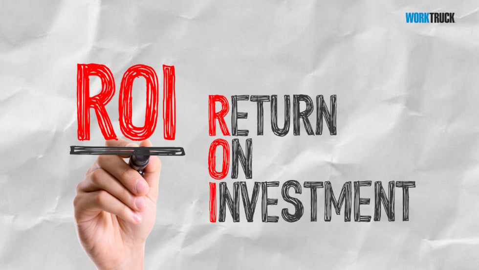 ROI - Return On Investment with hand writing on screen
