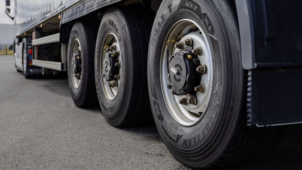 Goodyear tires on a truck trailer