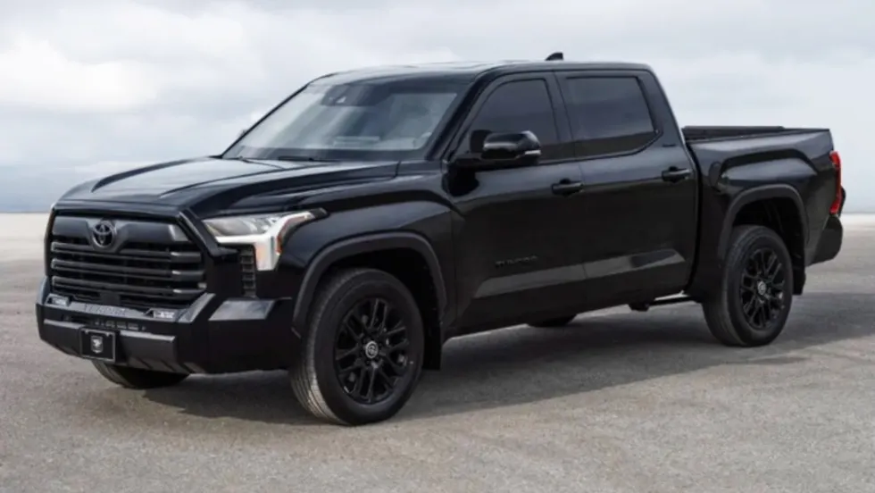 black pickup truck parked