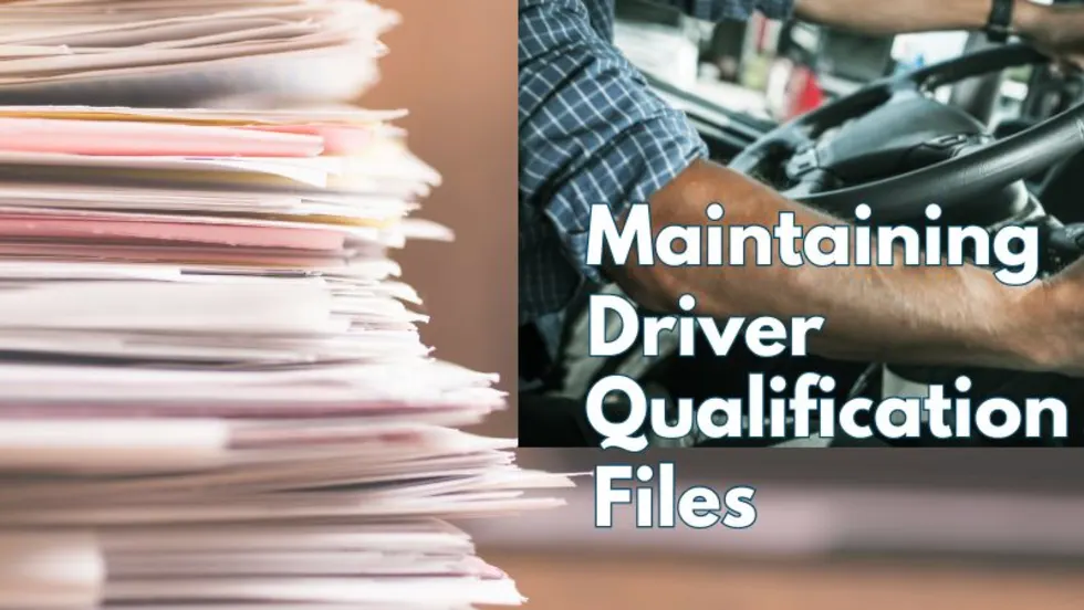 Picture of driver qualification documents such as license, medical certificate, and training records.