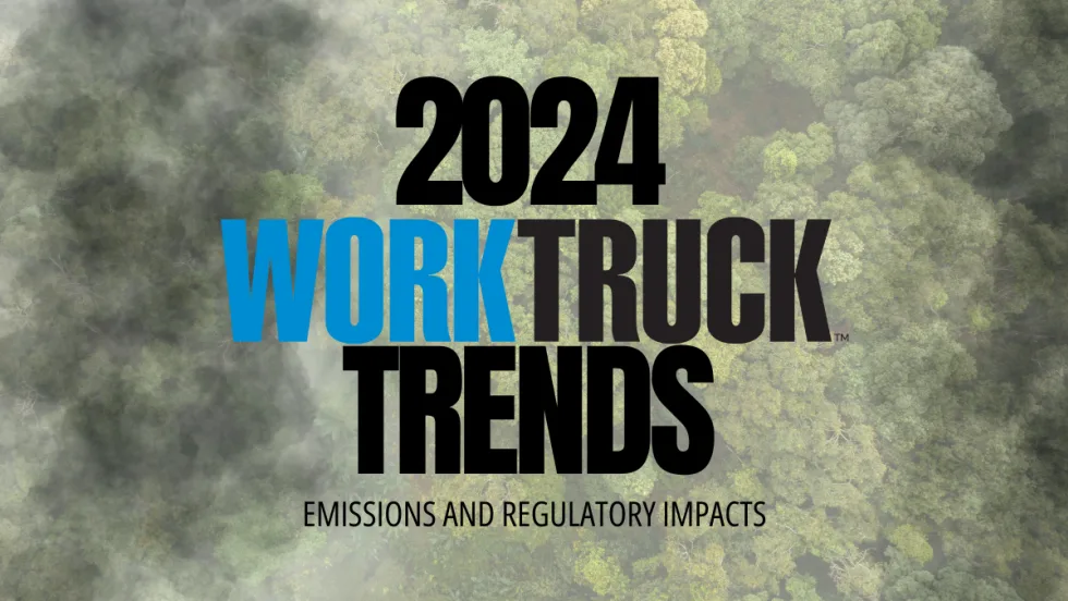 A Forest with smog encroaching and 2024 Work Truck Trends