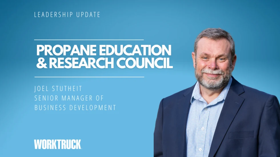 Man in business attire against a blue background and white letter working for Propane Education & Research Foundation.