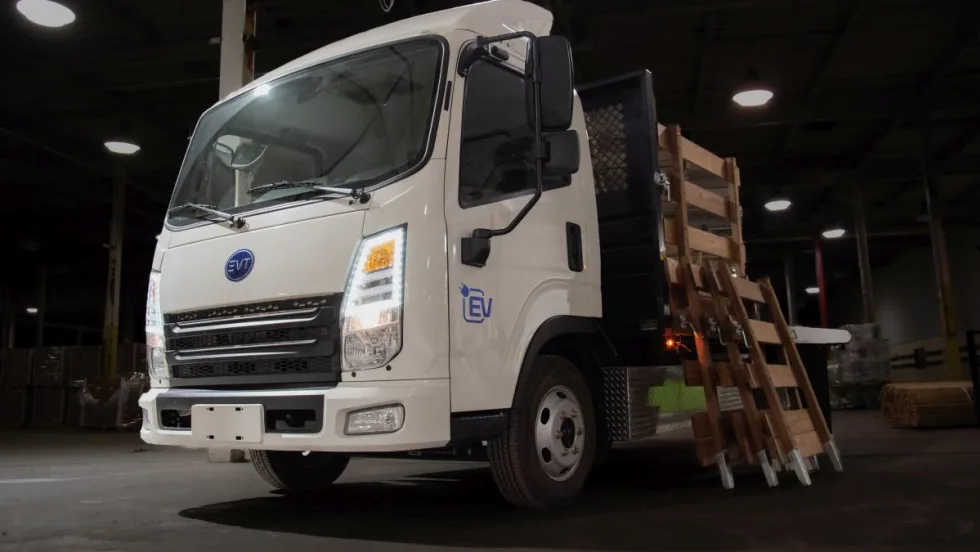 An Envirotech zero-emission work truck, part of the NJ ZIP voucher program.