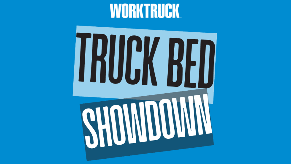 Work Truck Truck Bed Showdown graphic highlighting small, midsize, and full-size pickups, comparing bed lengths and fleet hauling capacity.