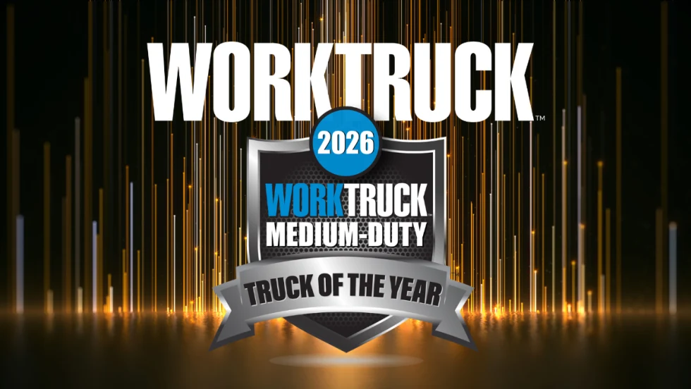 Work Truck 2026 Medium-Duty Truck of the Year logo on award background