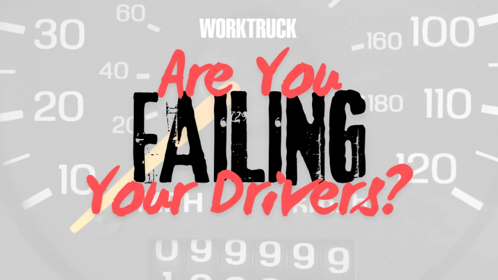Graphic showing a speedometer background with bold text reading “Are You Failing Your Drivers?” suggesting unfair mileage reimbursement practices.