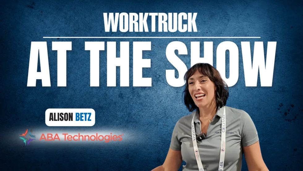 Dr. Alison Betz smiling during a Work Truck At The Show interview, discussing fleet training, behavior change, and safety program adoption.