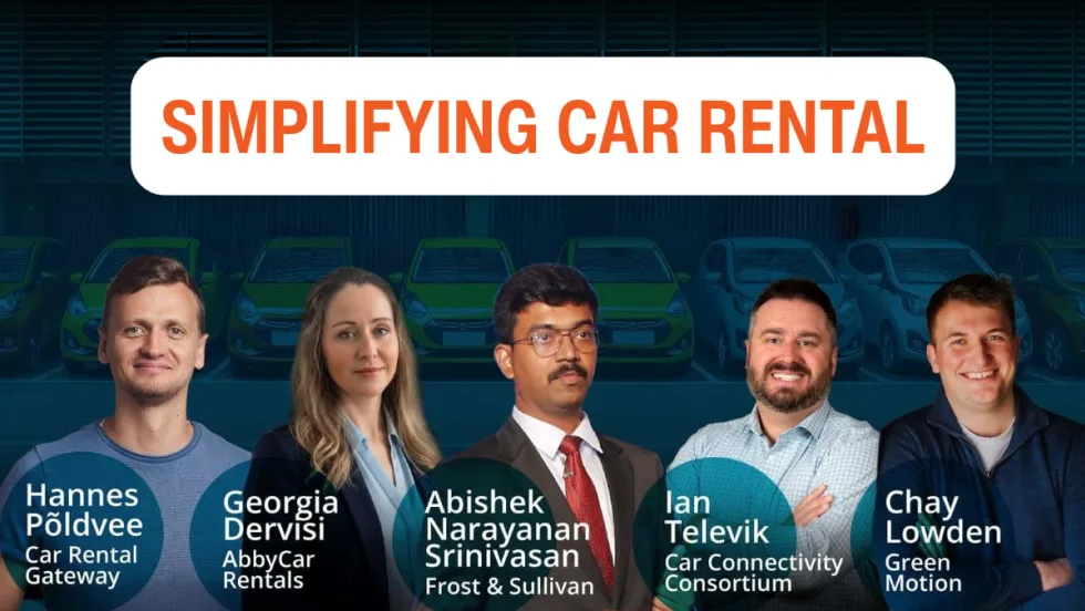 A row of five experts pushing to simplify car rental operations.