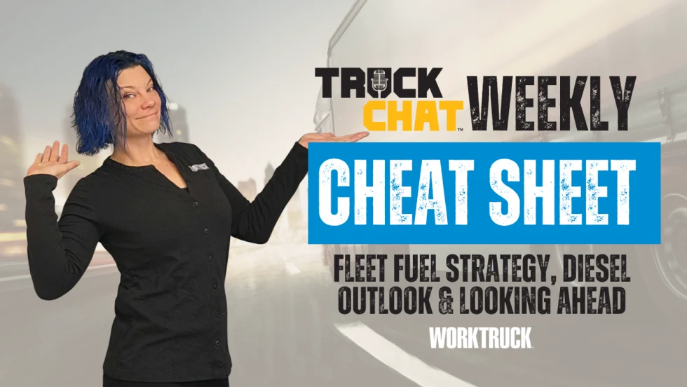 Truck Chat Weekly Cheat Sheet video featuring Lauren Fletcher discussing 2026 fleet fuel strategy, diesel outlook, and planning priorities for commercial truck and fleet managers.