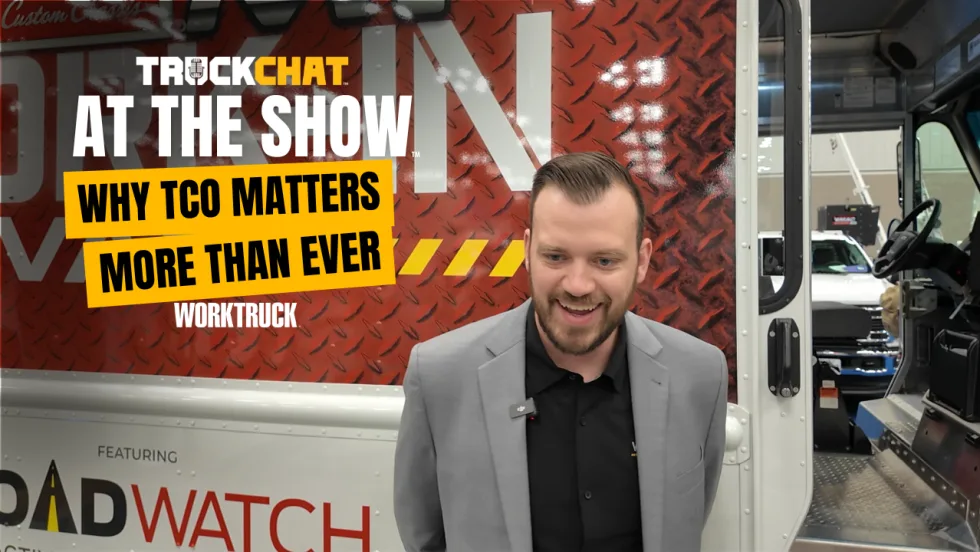 Chris Wolff at Work Truck Week discussing the significance of total cost of ownership for fleets with Truck Chat.