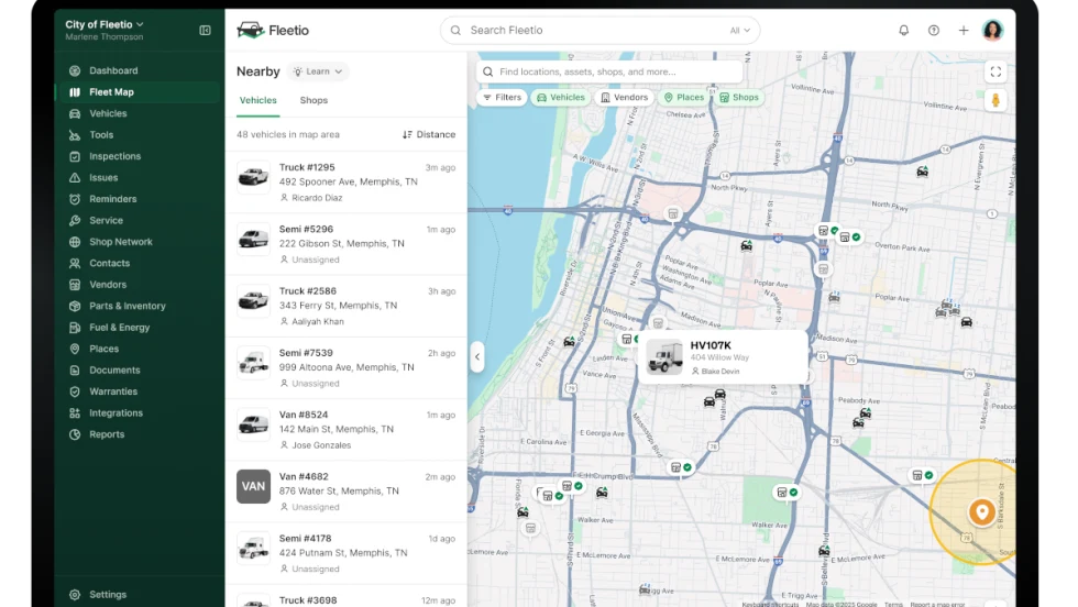 Screenshot of a map on a computer screen.