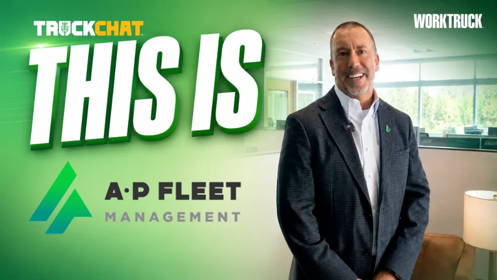 Video thumbnail featuring a Alex Coveney beside the words “This Is” and the AP Fleet Management logo, with TruckChat and Work Truck branding.