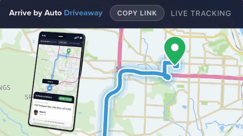 Arrival feature app on a map