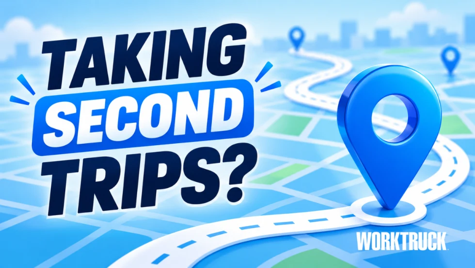 Graphic reading “Taking Second Trips?” over a blue map with a route line and location pin.