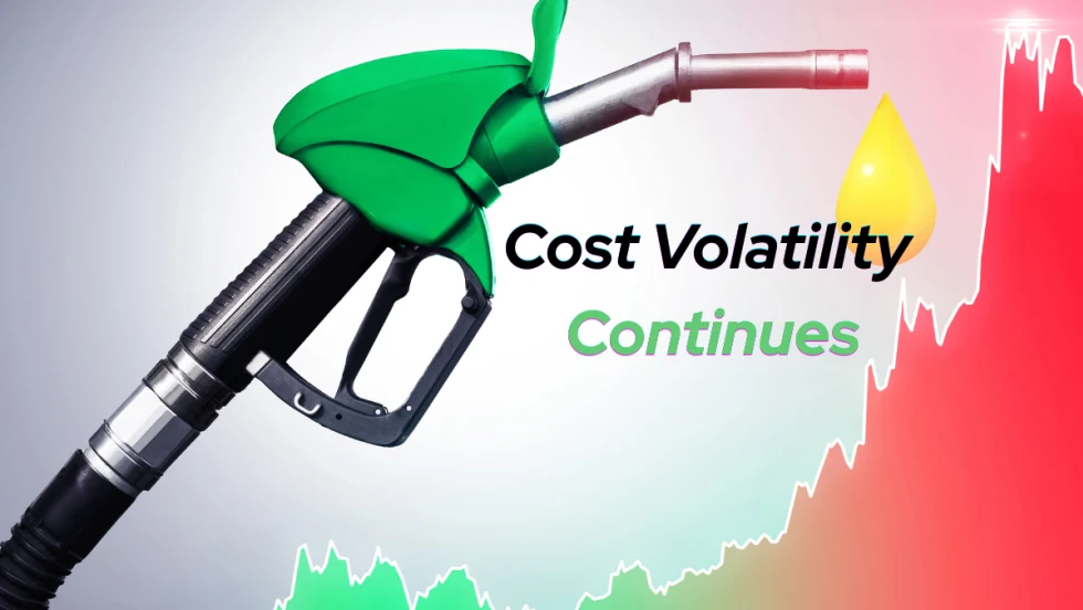 fuel pump and rising price graph
