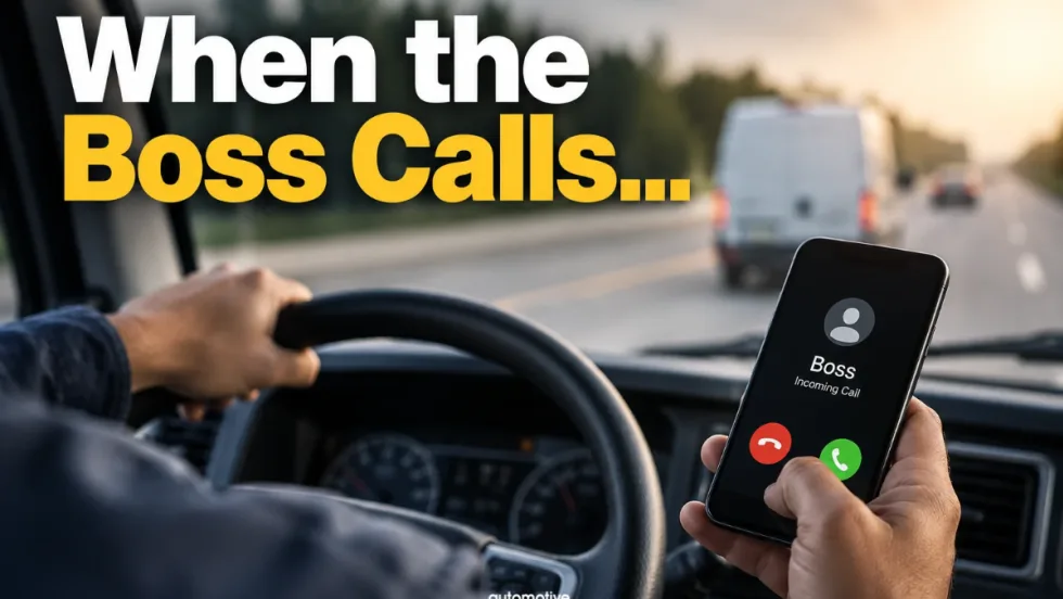 a man driving with a cell phone in his hand.