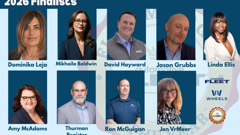a graphic of the 9 finalists for the 2026 fleet manager of the year