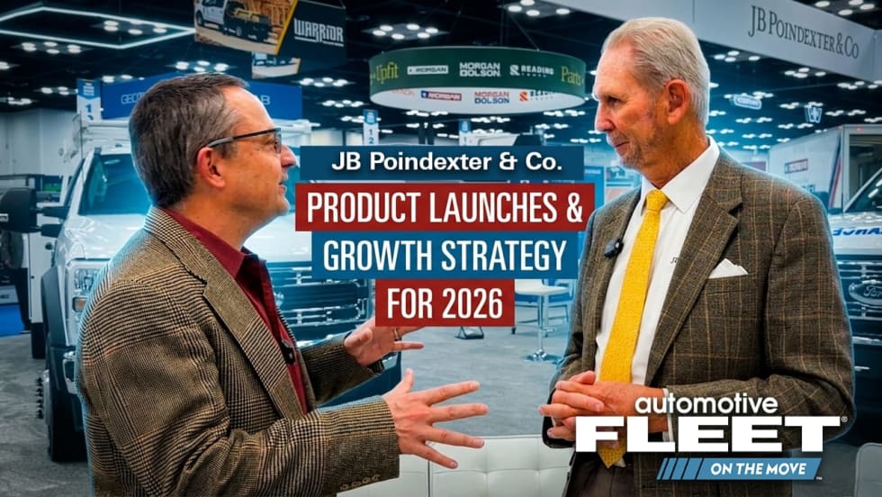 two-person interview on show floor