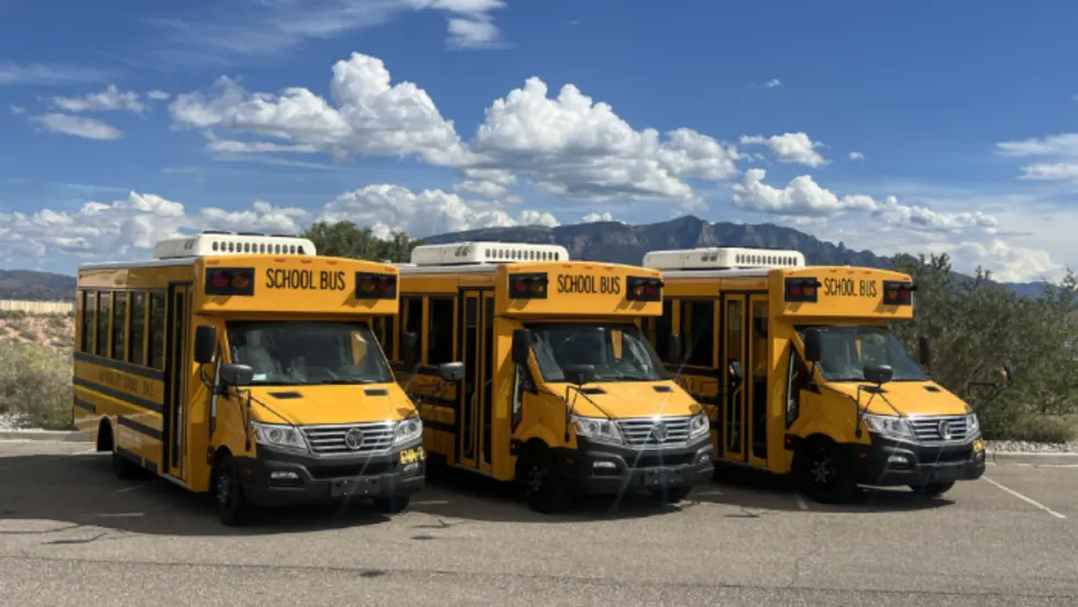 Three GreenPower Type A Nano BEAST electric school buses.