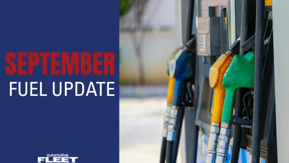 a YouTube thumbnail with red and white text on the left and a row of fuel pump handles on the right
