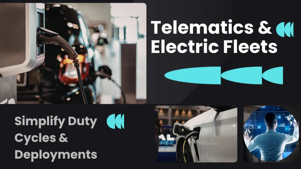 Illustration of EV charging and technician at cyber controls with thematic headlines and lettering.
