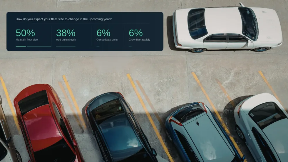 overhead photo of cars in parking lot with data graphic overlay