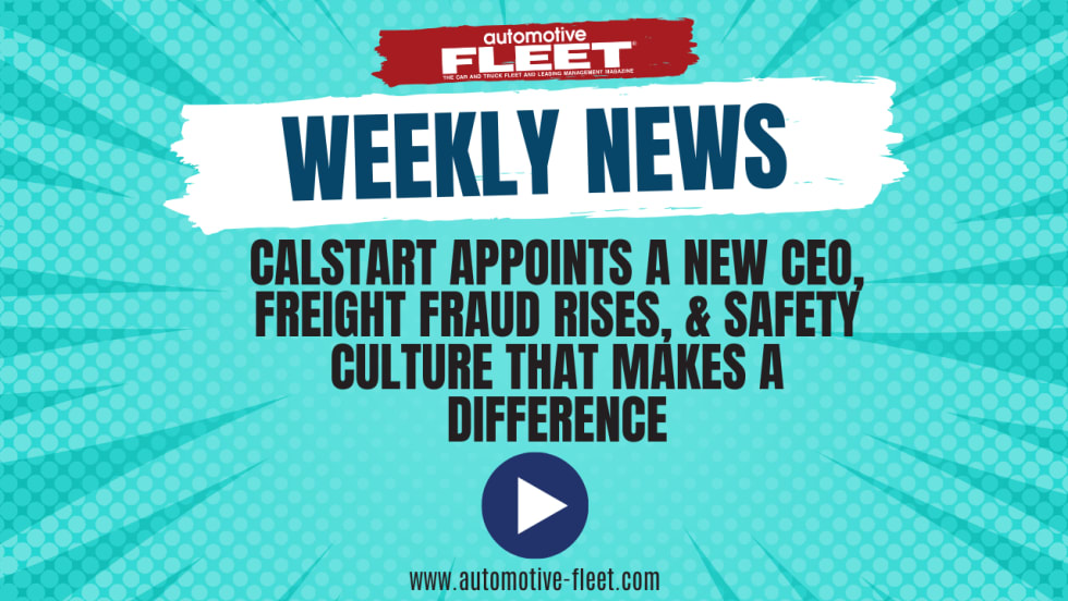 A blue graphic highlights the Automotive Fleet news video series.