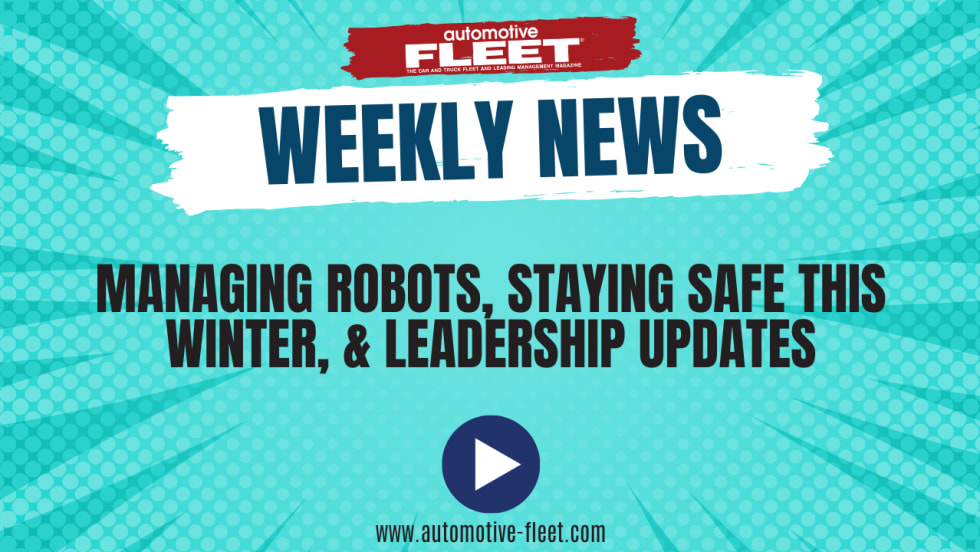 An AF news recap graphic highlighting Q3 analysis, winter driving safety, and Automotive Fleet's personnel roundup.
