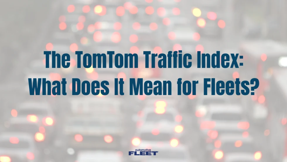 A transparent background of traffic with a caption and logo in the center.