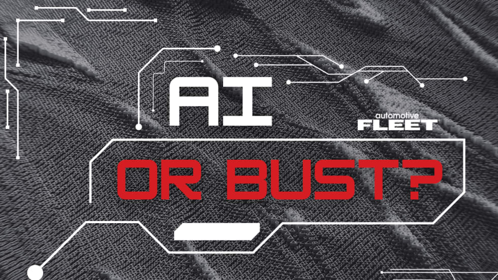 A tech graphic that says "AI or Bust?"
