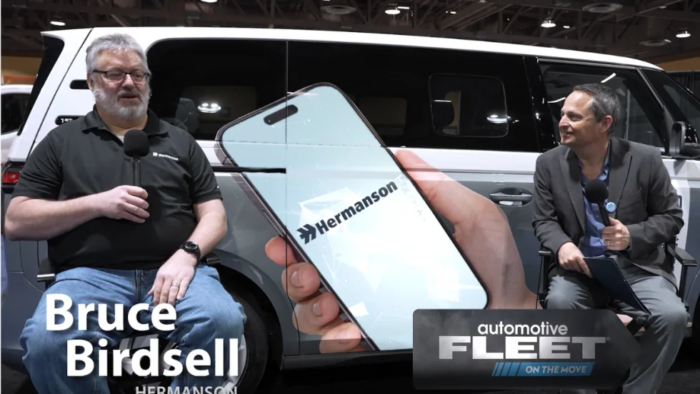 Interview conducted in front of a van.