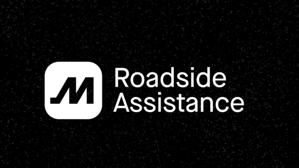 A black and white graphic with a Motive company logo and the words "Roadside Assistance".