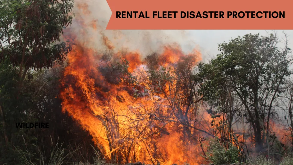 A raging brushfire in the countryside.