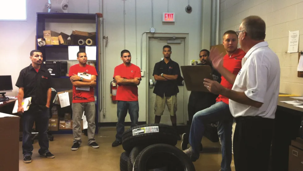  Drivers in a safety meeting at Wheelz Up